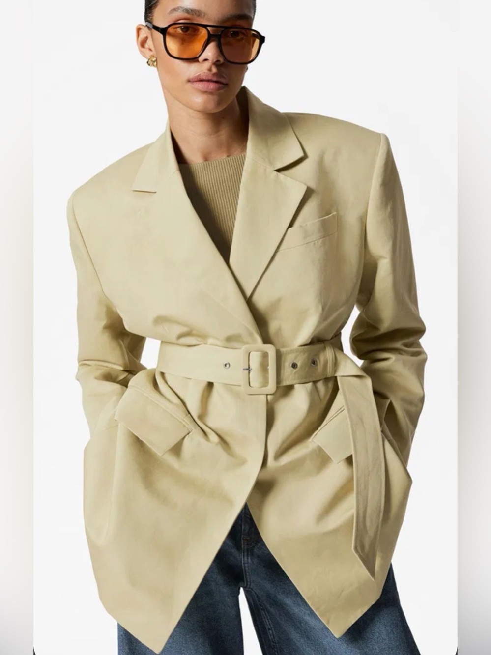 & Other Stories Belted Tailored Blazer